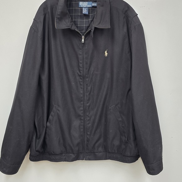 Vintage Polo Ralph Lauren Golf Harrington JacketBlack & Plaid LinedXXL